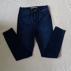 Jeans high rise ankle skinny dark blue size 7 perfect condition celebrity pink